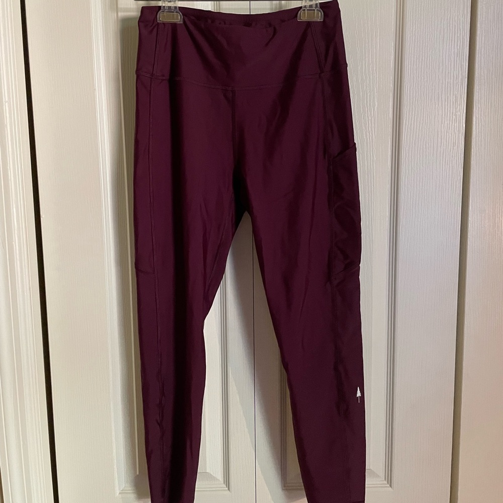 High waisted Bordeaux leggings